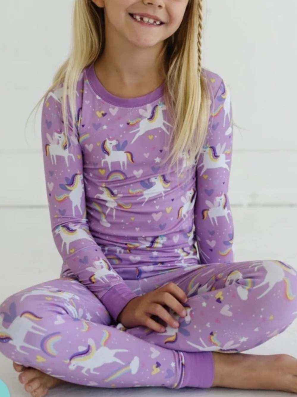 Little Sleepies Purple Unicorns
Girl Pajama Set size 16